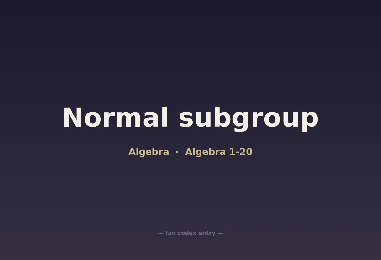 Normal subgroup