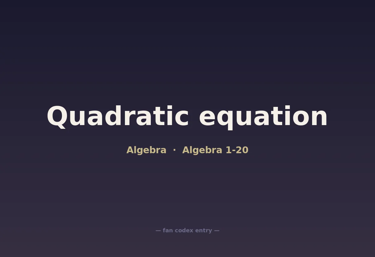 Quadratic equation