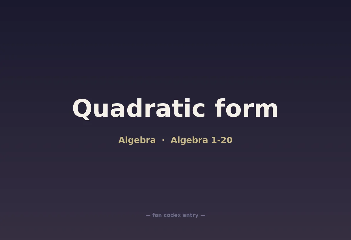Quadratic form