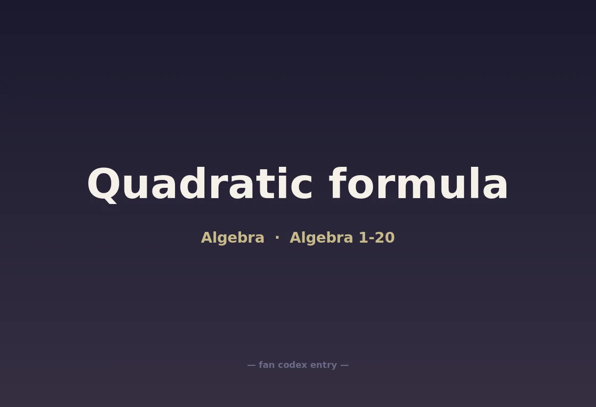 Quadratic formula