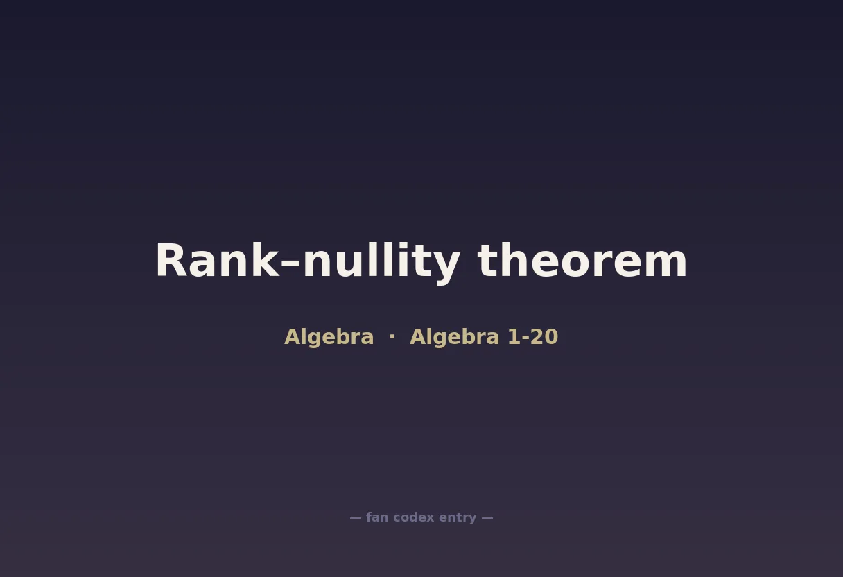Rank–nullity theorem
