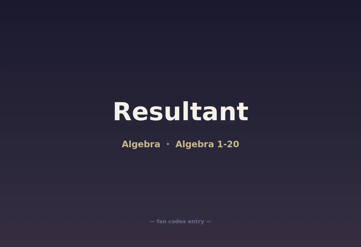 Resultant