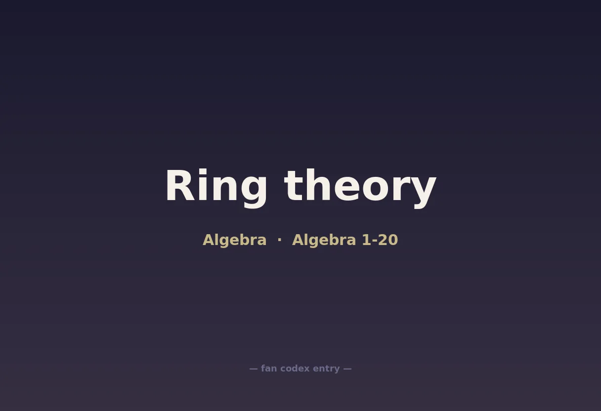 Ring theory